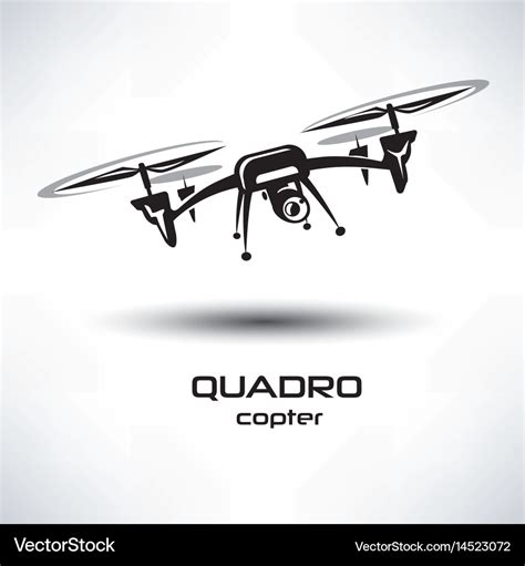 Drone icon quadrocopter stylized symbol Royalty Free Vector