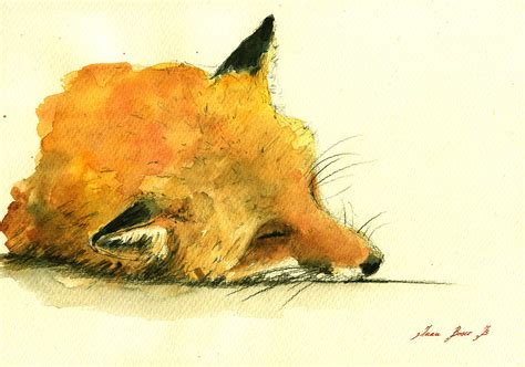 Sleeping Fox Drawing at PaintingValley.com | Explore collection of ...