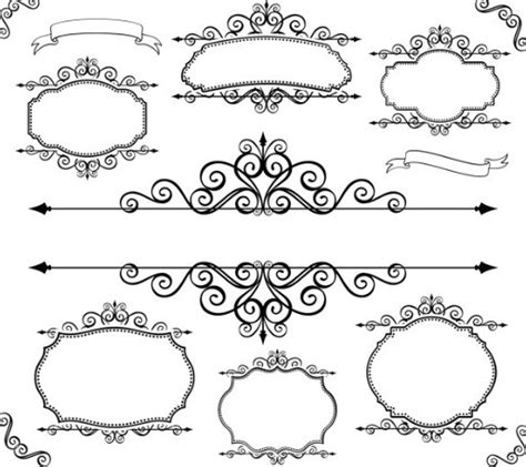 Free Simple Black Floral Borders and Frames Vector 02 - TitanUI