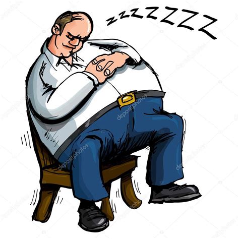 Cartoon of overweight man sleeping in a chair Stock Vector Image by ...