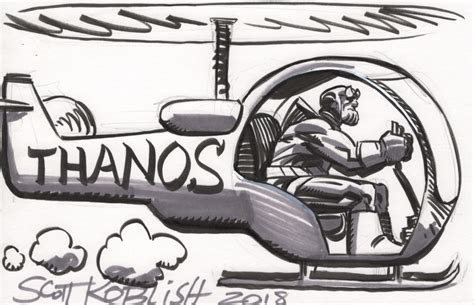 Thanos copter, in Rick Savage's My sketches/commissions Comic Art Gallery Room