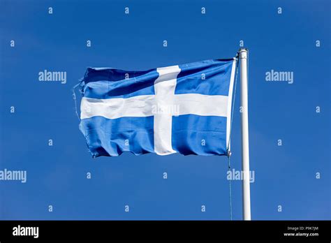 Blue Flag With White Cross High Resolution Stock Photography and Images - Alamy