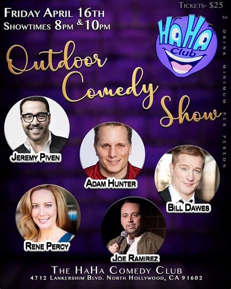 Outdoor Comedy w/Jeremy Piven & More!! Tickets at Ha Ha Comedy Club in Los Angeles by Ha Ha ...