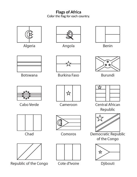 Flags of the World Coloring Pages - Gift of Curiosity