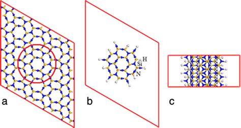 Schematic drawings of the atomic structures of β-Si3N4 bulk (a) and ...