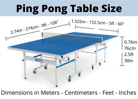 Regulations Ping Pong Table Dimensions: Official Dimensions