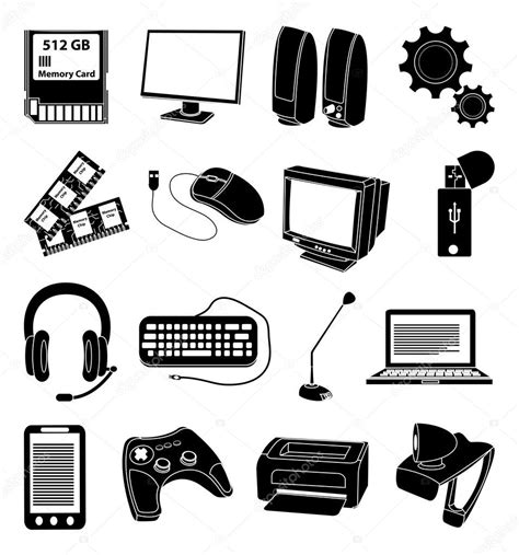 Computer input output devices icons set Stock Vector by ©sdp_creations 59453553