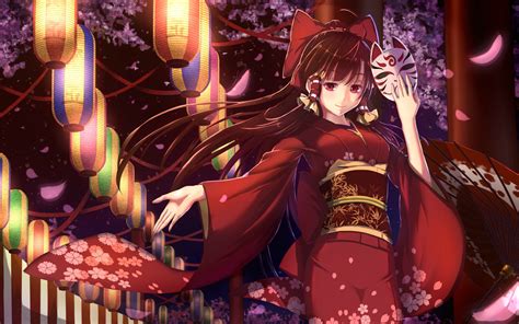 anime, Anime Girls, Kimono, Hakurei Reimu, Touhou Wallpapers HD / Desktop and Mobile Backgrounds