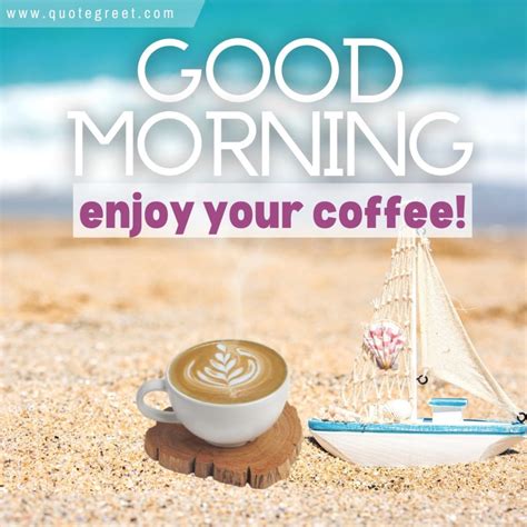 21+ Beautiful Good Morning Beach Coffee Images - QuoteGreet