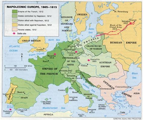 Napoleonic Europe 1805-1815 | Europe map, World history lessons, Ap ...