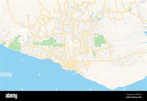 Printable street map of Zamboanga City, Province Zamboanga del Sur, Philippines. Map template ...