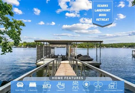 Ozarks Lakefront Boho Retreat!Private Dock|Kayak - Houses for Rent in Lake Ozark, Missouri ...