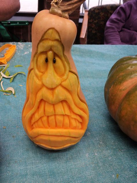 butternut squash at Allegan Library | Amazing pumpkin carving, Pumpkin ...