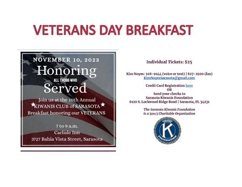 Veterans Day Breakfast | Siesta Key Kiwanis Club