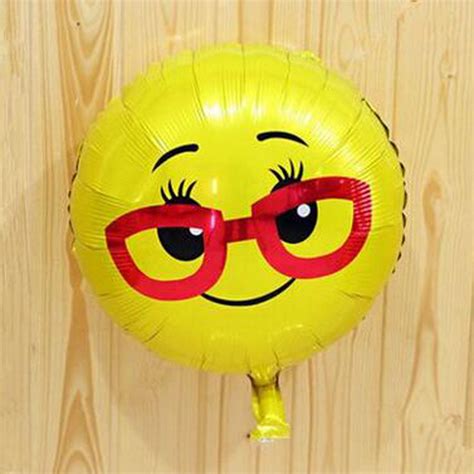 18 inch round smile face emoji emotion helium balloons