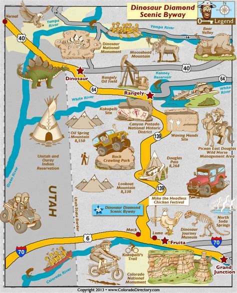 Dinosaur Diamond Scenic Byway Map | Colorado Vacation Directory