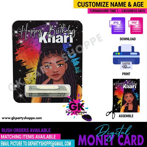 Money Card Digital Only Birthday Money Party Favor Tweens and Teens ...