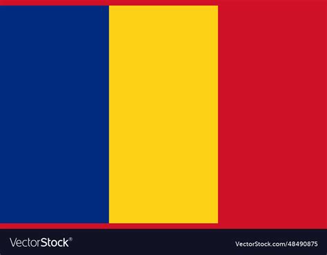 Romania flag official colors and proportion Vector Image