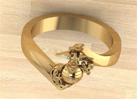 Beautiful Gold Marine Corps Ring for Ladies Design 3 - Etsy