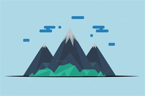 mountains flat design on Behance