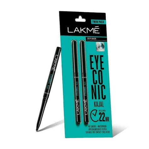 Lakme Eyeconic Black Kajal Pencil Eye liner Twin Pack 0.35g smudge ...