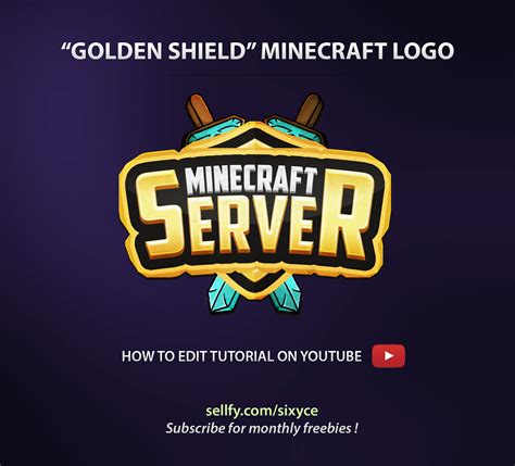 Golden Shield Minecraft Editable Logo (PSD) by InsDev on DeviantArt