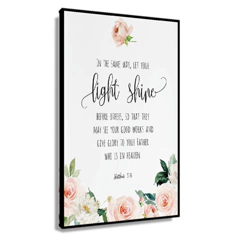 Matthew 5 16 Let Your Light Shine Bible Verse Wall Art, Printable Wall ...