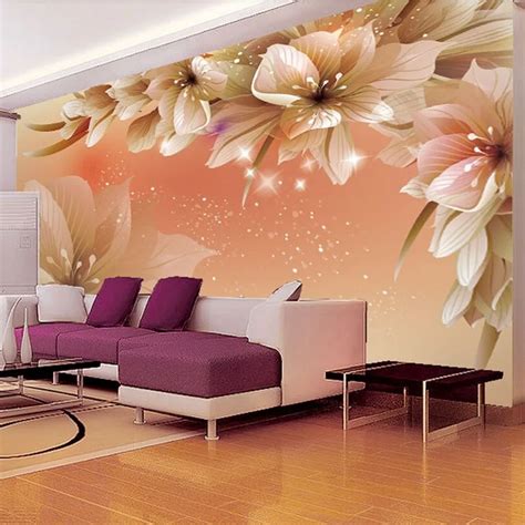 Aliexpress.com : Buy Custom 3D Photo Wallpaper Modern Flower Wall Mural Wall Paper Living Room ...