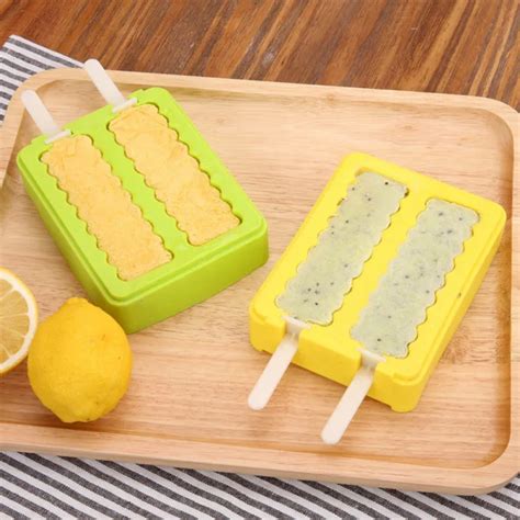 2017 Silicone Popsicle Molds Popsicle Maker Ice Pop Molds BPA Free with Lid Set of 2 ice cubes ...