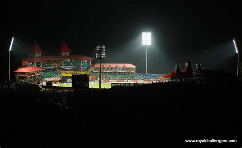 dharamshala-cricket-stadium at night - A Colorful Riot