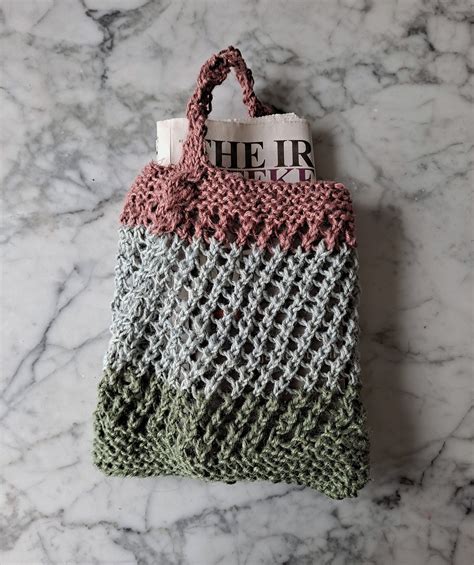 Bag knitting pattern: knit market bag. Aran Shopper Bag pattern. Original design. Knit pattern ...