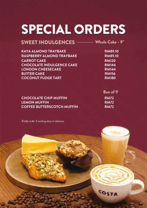 Costa Coffee Menu & Updated Prices Malaysia 2024