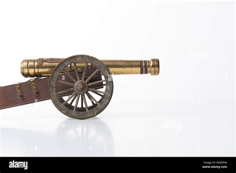 Old Cannon Model Isolated on White Stock Photo - Alamy