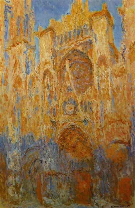 Rouen Cathedral at the End of Day Sunlight Effect 1892-1893 Painting | Claude Oscar Monet Oil ...