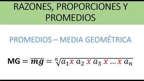 Promedios - Media Geométrica | Ejemplos - YouTube