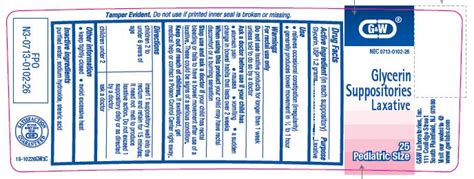 Pediatric Glycerin (G&W Laboratories, Inc.) Glycerin 1.2g suppository