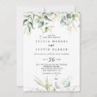 Elegant Gold Greenery Calligraphy Casual Wedding Invitation | Zazzle
