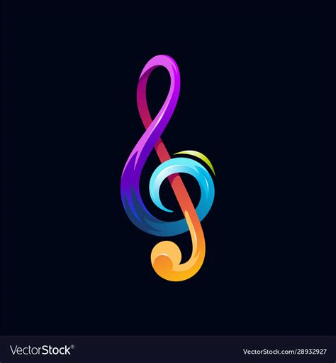 Note music colorful rainbow logo icon illus Vector Image