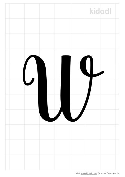 Free Cursive Letter W Stencil | Stencil Printables | Kidadl