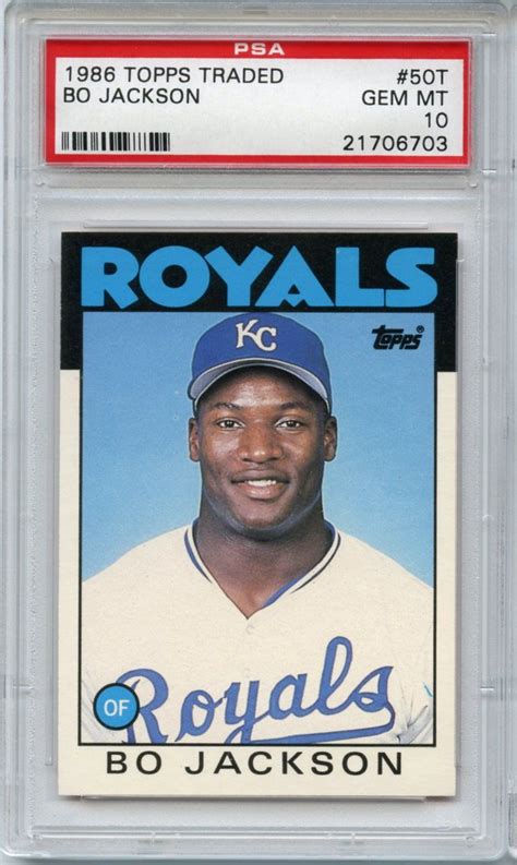 Lot Detail - 1986 Topps Traded #50T Bo Jackson RC Rookie Card PSA 10 Gem Mint Low Pop