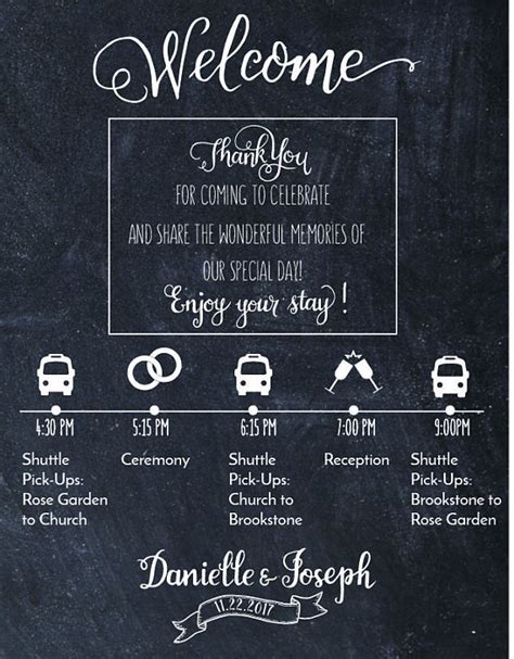 Wedding Itinerary Cards, Shuttle Schedule, Wedding Hotel Welcome Bag, Printable, Destination ...