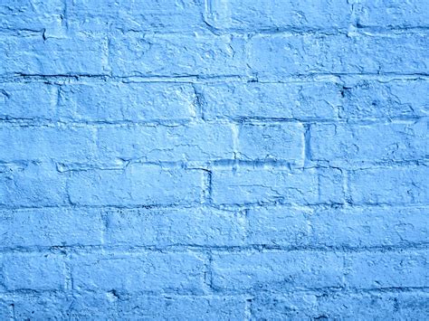 Blue Painted Brick Wall Free Stock Photo - Public Domain Pictures