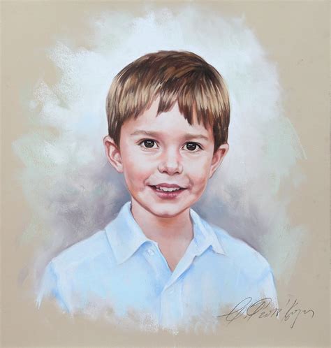 Handmade Pastel Portrait. Portrait Painting of a Boy Children - Etsy