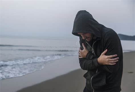 Caucasian Man Walking Alone at the Beach Stock Photo - Image of alone, shore: 119371698