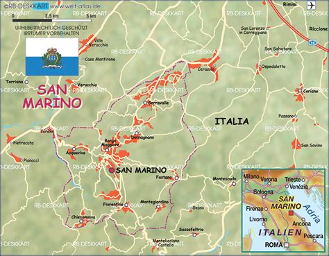 Map of San Marino (Country) | Welt-Atlas.de