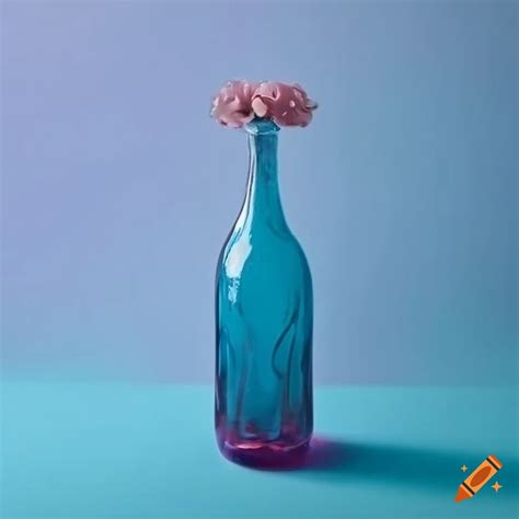 Glass vase filled with colorful flowers