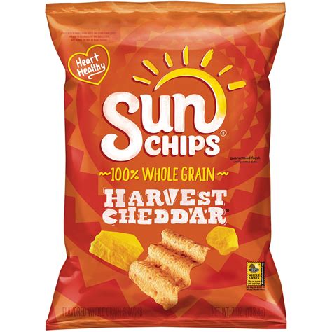 SunChips Harvest Cheddar Whole Grain Snacks, 7 oz Bag (Contains ...