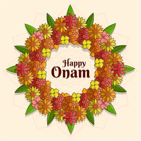 Onam floral decoration | Free Vector