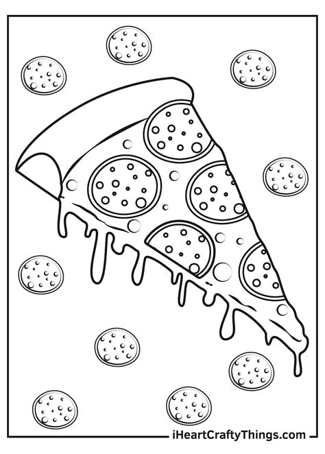 Pepperoni Pizza Coloring Page