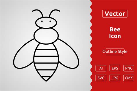 Vector Bee Outline Icon Design Graphic by Muhammad Atiq · Creative Fabrica